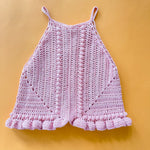 Load image into Gallery viewer, 5/6 Pink Crochet Peplum Tank
