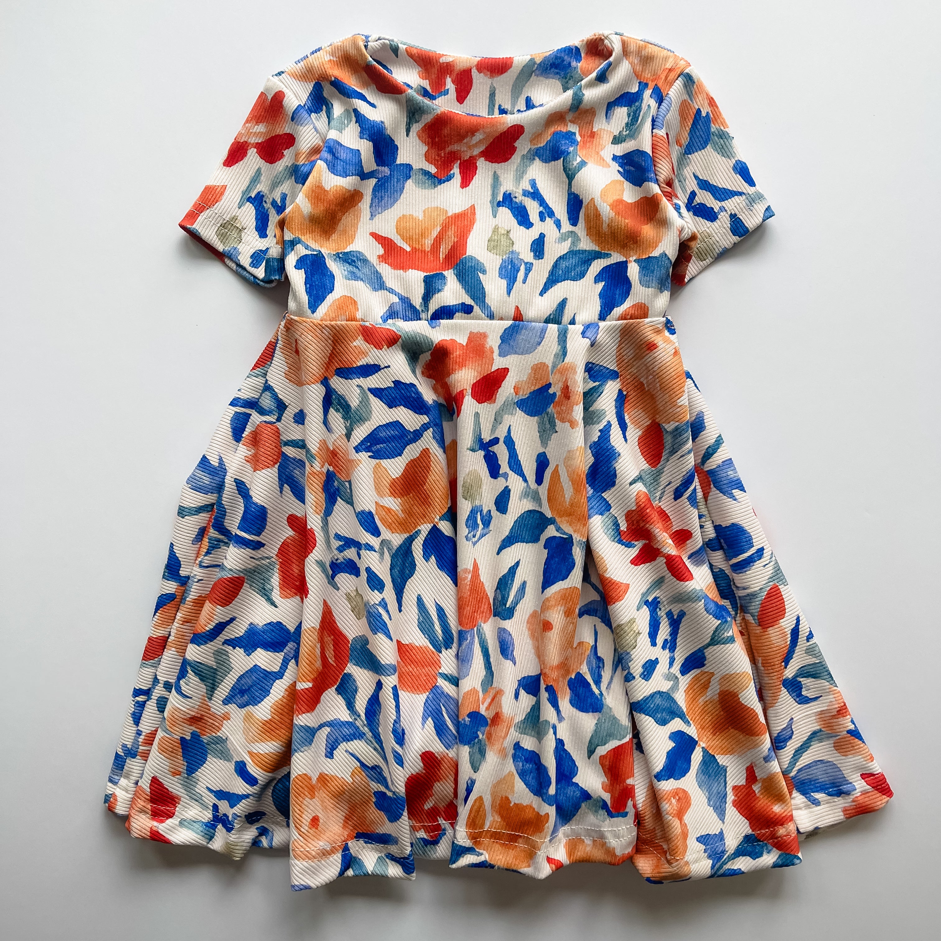 Blue/Orange Twirl Dress