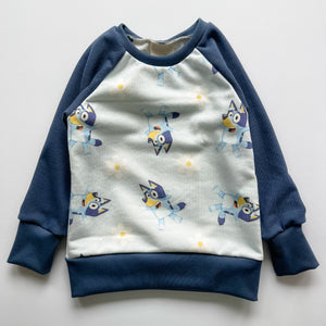 Blue Dog Raglan Sweater
